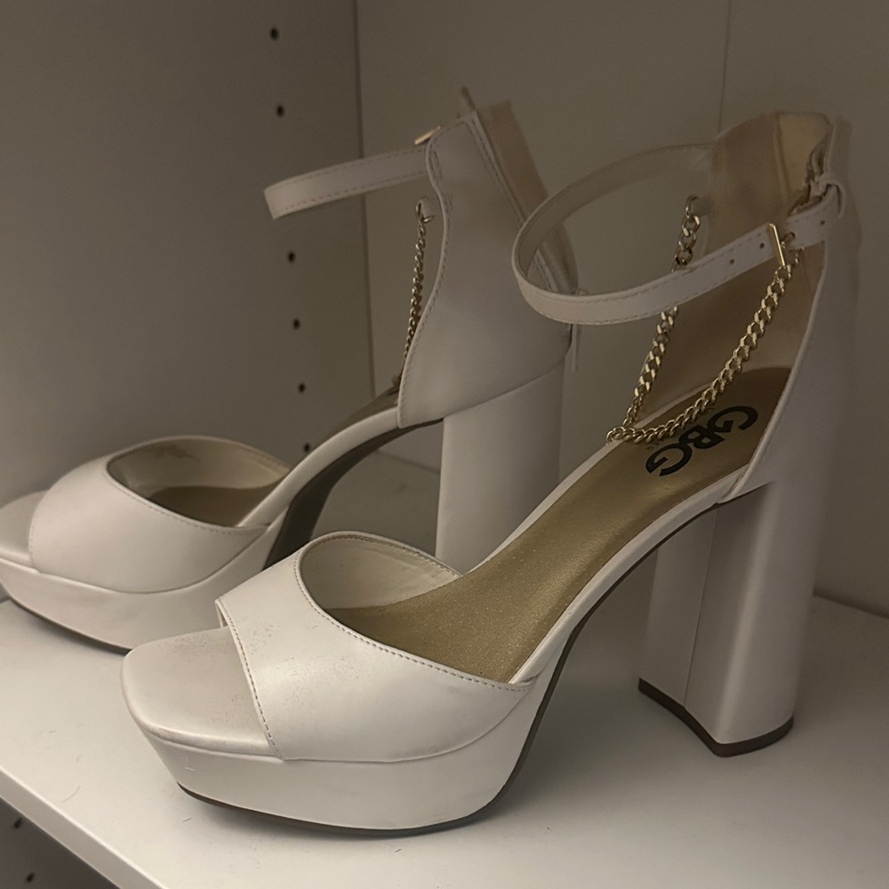 Elegant White Platform Heels